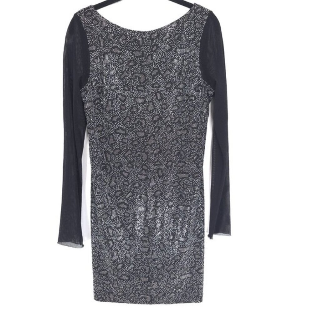 NWT PINKO ITALY MADE Women's Mini Dress MEDIUM Black BERCY ABITO Sheer Open Back